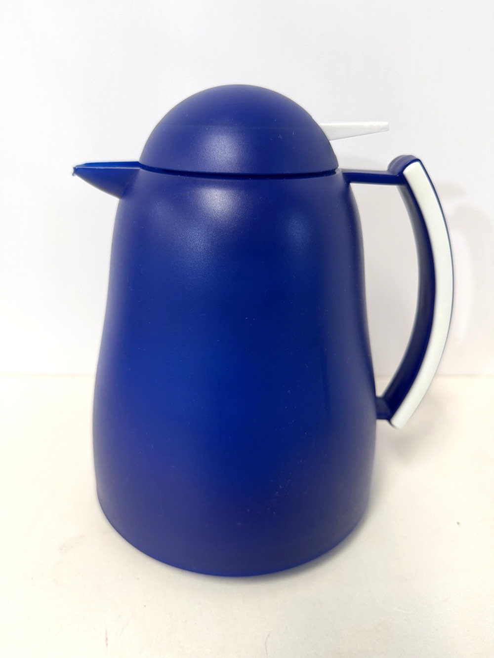 Vintage Emsa Thermal Carafe Postmodern Memphis Milano Design Blue White